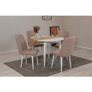 Jídelní set s rozkládacím stolem a židlemi (5 kusů) Vina 0900 - White, Stone obraz