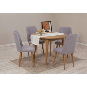 Jídelní set s rozkládacím stolem a židlemi (5 kusů) Vina 0701 - Atlantic Pine, Grey obraz