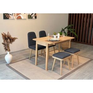 Jídelní set s rozkládacím stolem a židlemi (5 kusů) Vina Mini 02 1053 - Oak, Anthracite obraz