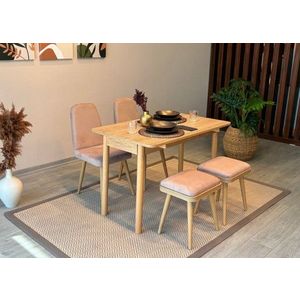 Jídelní set s rozkládacím stolem a židlemi (5 kusů) Vina Mini 02 0900 - Oak, Stone obraz
