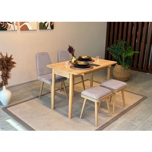 Jídelní set s rozkládacím stolem a židlemi (5 kusů) Vina Mini 02 0701 - Oak, Soho Grey obraz
