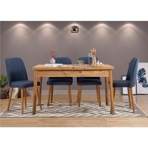 Jídelní set s rozkládacím stolem a židlemi (5 kusů) Santiago Atlantic Navy Blue V2 obraz