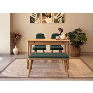 Jídelní set s rozkládacím stolem a židlemi (4 kusy) Vina Mini 01 1070 - Oak, Green obraz
