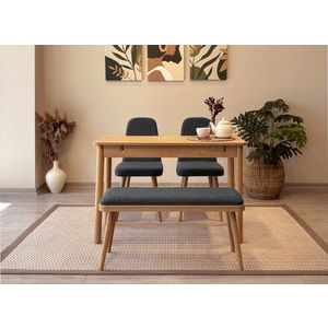 Jídelní set s rozkládacím stolem a židlemi (4 kusy) Vina Mini 01 1053 - Oak, Anthracite obraz