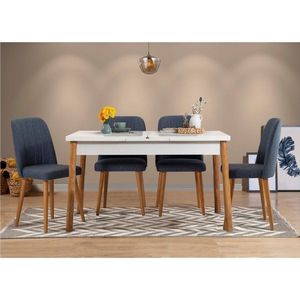 Jídelní set s rozkládacím stolem a židlemi (5 kusů) Santiago Atlantic Navy Blue obraz