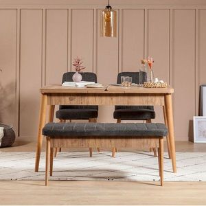 Jídelní set s rozkládacím stolem a židlemi (4 kusy) Vina 1053 - Anthracite, Atlantic obraz