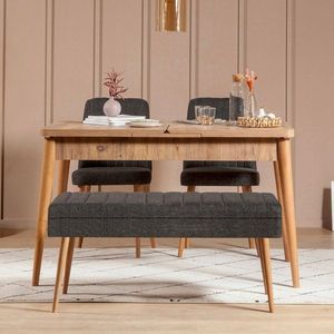 Jídelní set s rozkládacím stolem a židlemi (4 kusy) Vina 1053 - 3 - Anthracite, Atlantic obraz