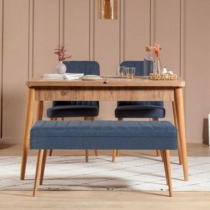 Jídelní set s rozkládacím stolem a židlemi (4 kusy) Vina 1048 - 3 - Atlantic, Dark Blue obraz