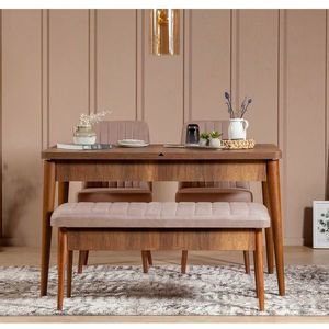 Jídelní set s rozkládacím stolem a židlemi (4 kusy) Vina 0900 - Walnut Stone obraz