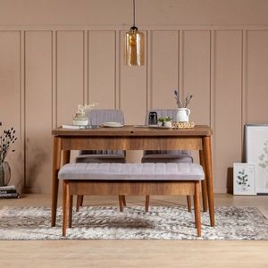 Jídelní set s rozkládacím stolem a židlemi (4 kusy) Vina 0701 - Soho, Walnut obraz