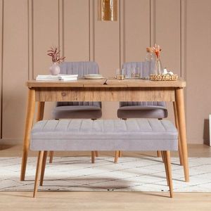 Jídelní set s rozkládacím stolem a židlemi (4 kusy) Vina 0701 - 3 - Atlantic, Grey obraz