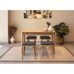 Jídelní set s rozkládacím stolem a židlemi (5 kusů) Vina Mini 05 1053 - Oak, Anthracite obraz