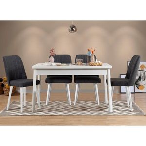 Set stolu a židlí (5 kusů) Costa White-Anthracite obraz