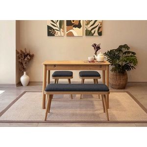 Jídelní set s rozkládacím stolem a židlemi (4 kusy) Vina Mini 04 1053 - Oak, Anthracite obraz
