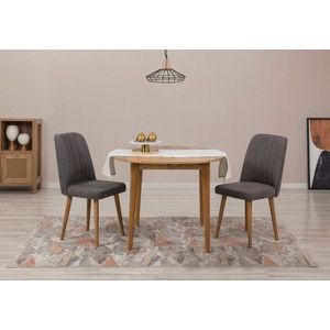 Jídelní set s rozkládacím stolem a židlemi (3 kusy) Vina 1501 - Atlantic Pine, Anthracite obraz