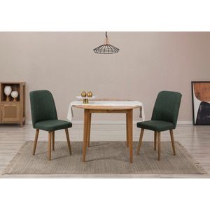 Jídelní set s rozkládacím stolem a židlemi (3 kusy) Vina 1070 - Atlantic Pine, Green obraz