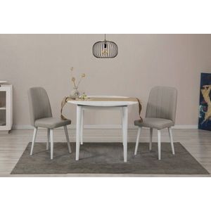 Jídelní set s rozkládacím stolem a židlemi (3 kusy) Vina 1005 3 v2 - White, Cream obraz