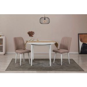 Jídelní set s rozkládacím stolem a židlemi (3 kusy) Vina 0900 - White, Stone obraz