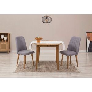 Jídelní set s rozkládacím stolem a židlemi (3 kusy) Vina 0701 - Atlantic Pine, Grey obraz