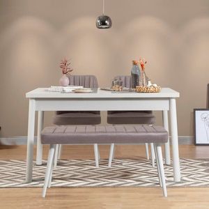 Set stolu a židlí (4 kusy) Costa White-Grey obraz
