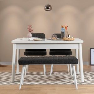 Set stolu a židlí (4 kusy) Costa White-Anthracite obraz