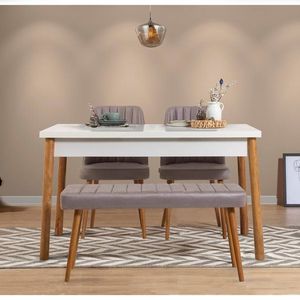 Set stolu a židlí (4 kusy) Costa Atlantice White-Grey obraz