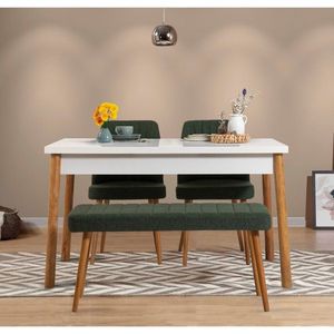 Set stolu a židlí (4 kusy) Costa Atlantic White-Green obraz