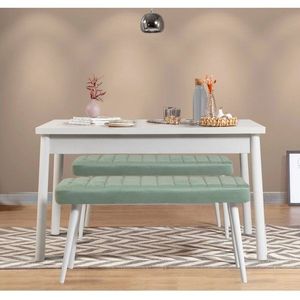 Jídelní set se stolem a lavicí (3 kusy) Costa 0400 - White, Green obraz