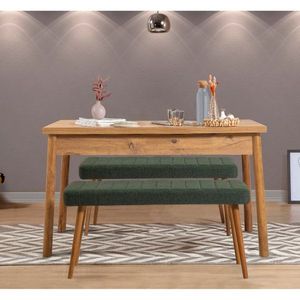 Jídelní set se stolem a lavicí (3 kusy) Costa 1070 - Atlantic Pine, Green obraz