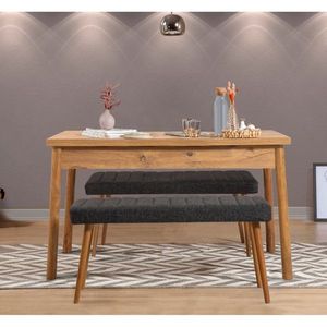 Jídelní set se stolem a lavicí (3 kusy) Costa 1053 - Atlantic Pine, Anthracite obraz