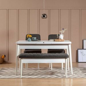 Lavice Vina Bench Anthracite, White obraz