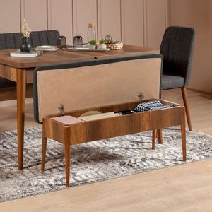 Lavice Vina Bench Anthracite, Walnut obraz