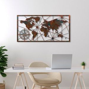 Dekorativní kovový doplněk na zeď World Map Large - 2 obraz