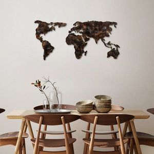 Dekorativní kovový doplněk na zeď World Map 25 obraz