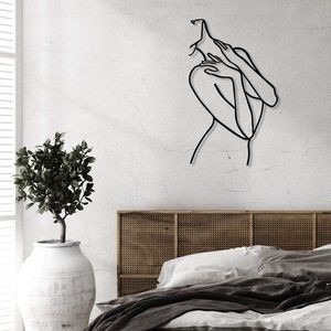 Dekorativní kovový doplněk na zeď Woman Lines obraz