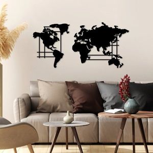Dekorativní kovový doplněk na zeď World Map - L obraz