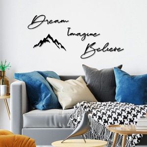Dekorativní kovový doplněk na zeď Dream Imagine Belive obraz