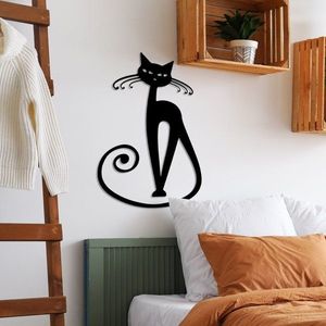 Dekorativní kovový doplněk na zeď Cat 6 obraz