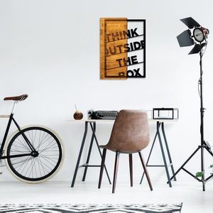 Dekorativní dřevěný doplněk na zeď Think Outside The Box obraz