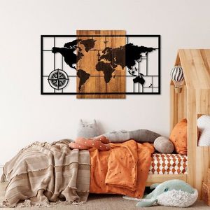 Dekorativní dřevěný doplněk na zeď World Map 1-L obraz