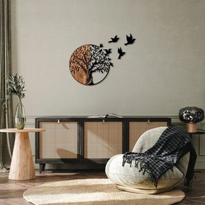 Dekorativní dřevěný doplněk na zeď Tree And Birds - 322 obraz