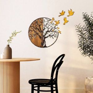 Dekorativní dřevěný doplněk na zeď Tree And Birds - 322-A obraz