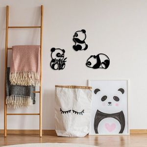 Dekorativní kovový doplněk na zeď Pandas - 298 obraz