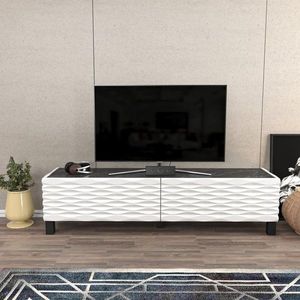 TV stolek Lerze - White, Black obraz