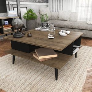 Konferenční stolek Akya - Walnut, Black obraz