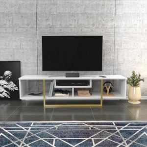 TV stolek Asal 150 - White, Gold obraz