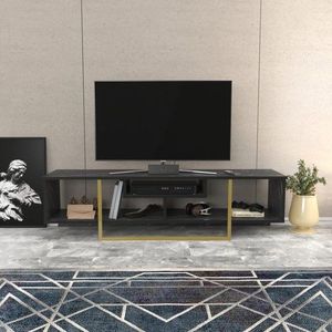 TV stolek Asal 150 - Black, Gold obraz