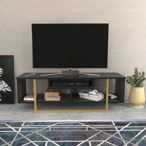 TV stolek Asal 120 - Black, Gold obraz