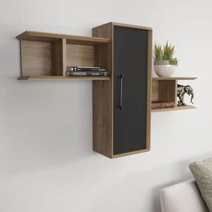 Nástěnná police Olida - Walnut, Black obraz