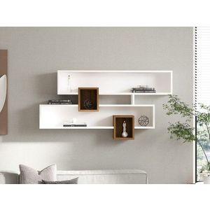 Nástěnná police Karen - Walnut, White obraz
